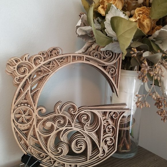 Letter A B C D E F G H I-Wood Multi-layer Monogram - Picture 7 of 16